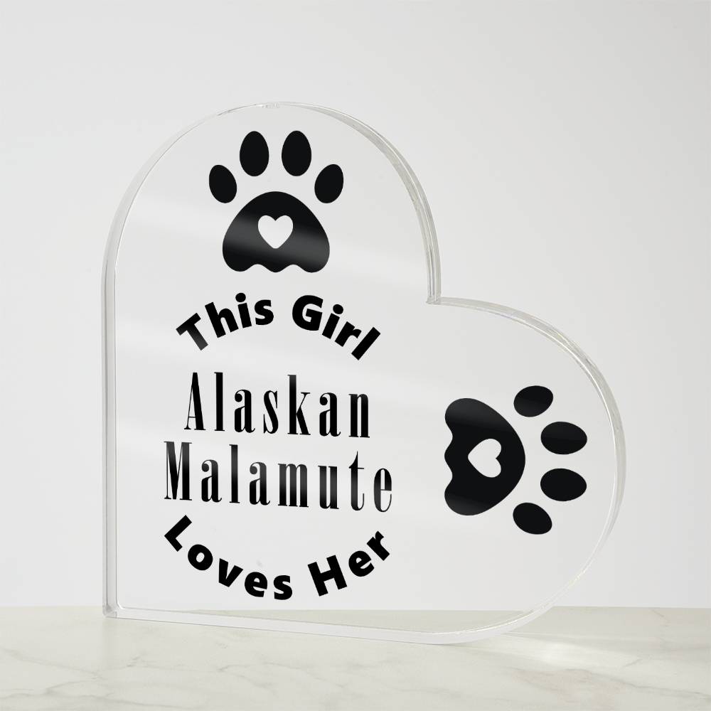 Alaskan Malamute - Heart Acrylic Plaque