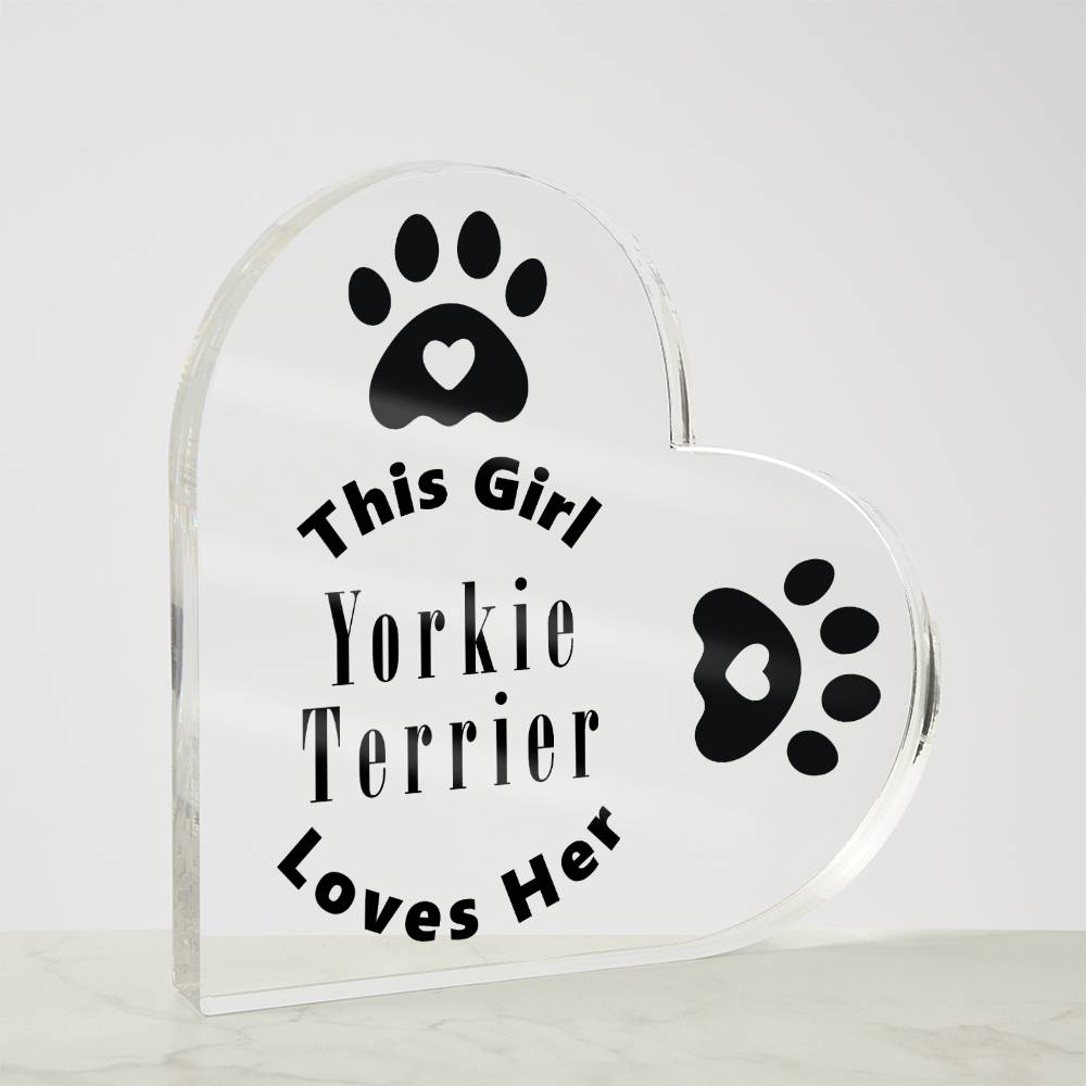 Yorkie Terrier - Heart Acrylic Plaque