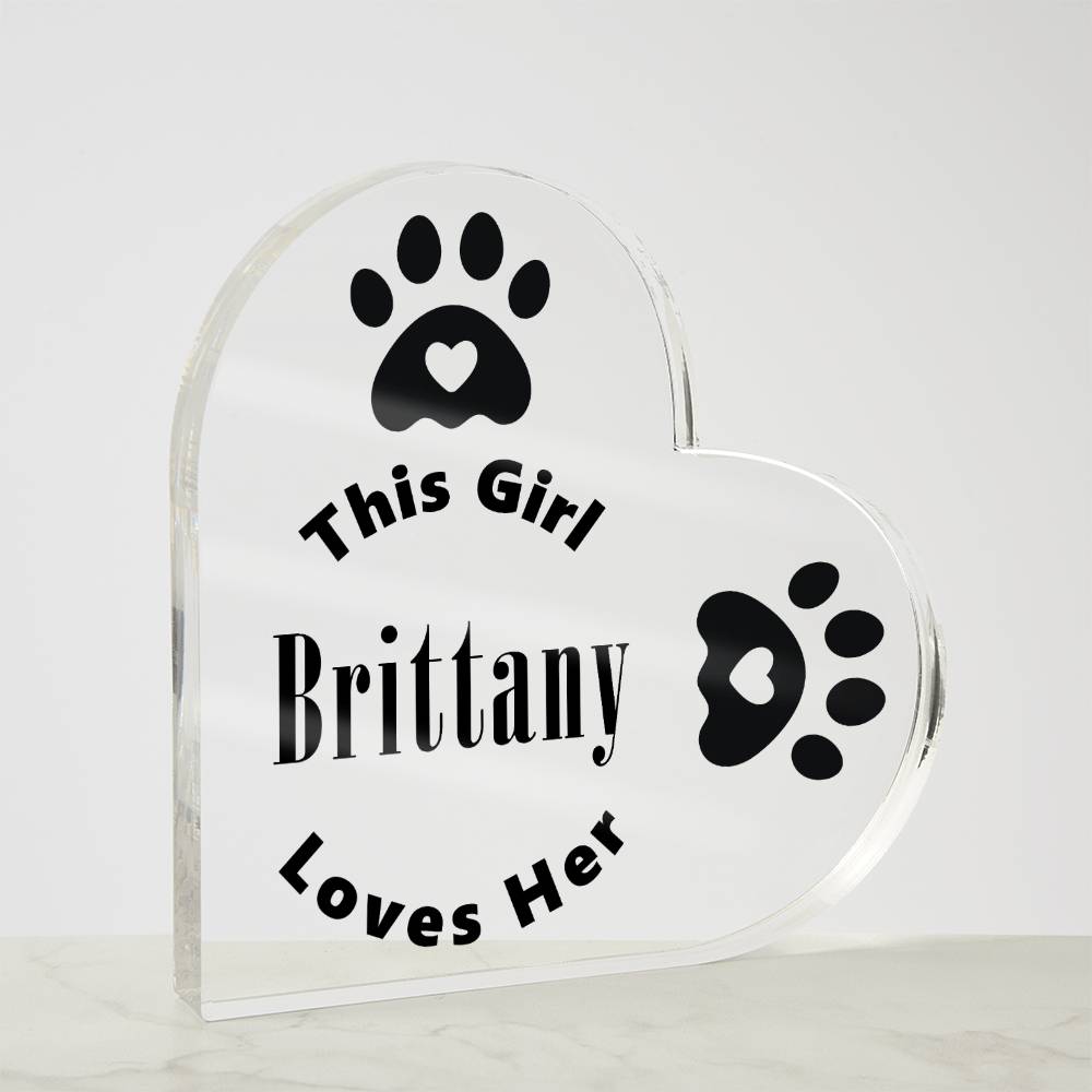 Brittany - Heart Acrylic Plaque