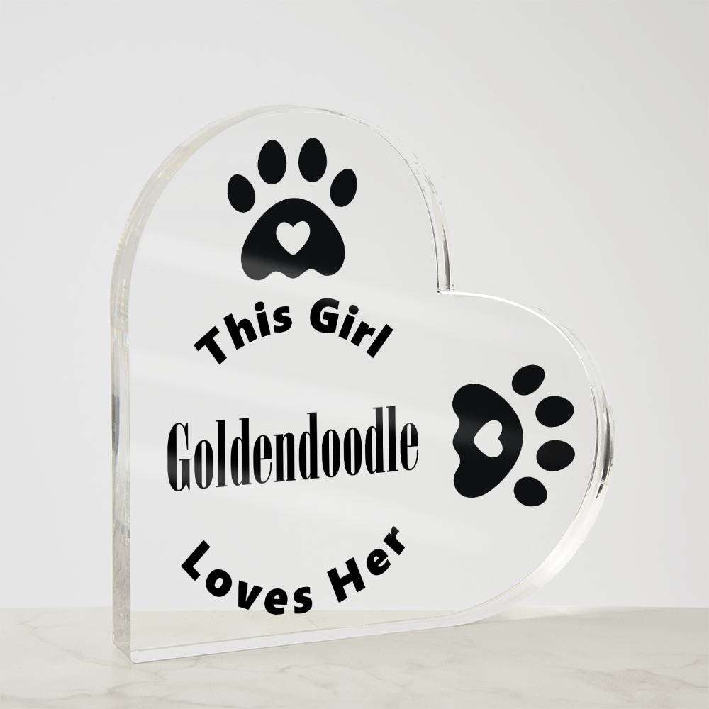 Goldendoodle - Heart Acrylic Plaque