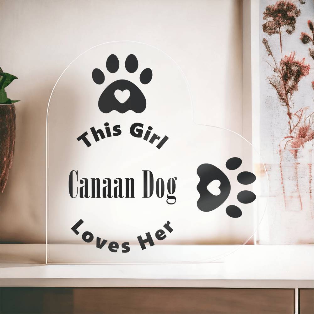 Canaan Dog - Heart Acrylic Plaque