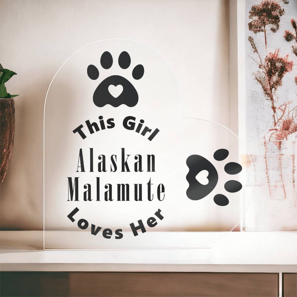Alaskan Malamute - Heart Acrylic Plaque