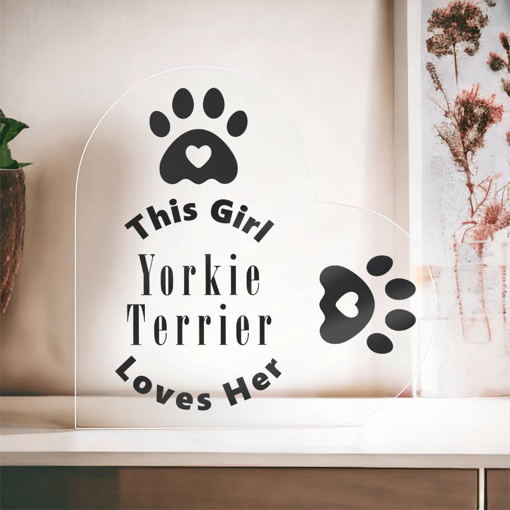 Yorkie Terrier - Heart Acrylic Plaque