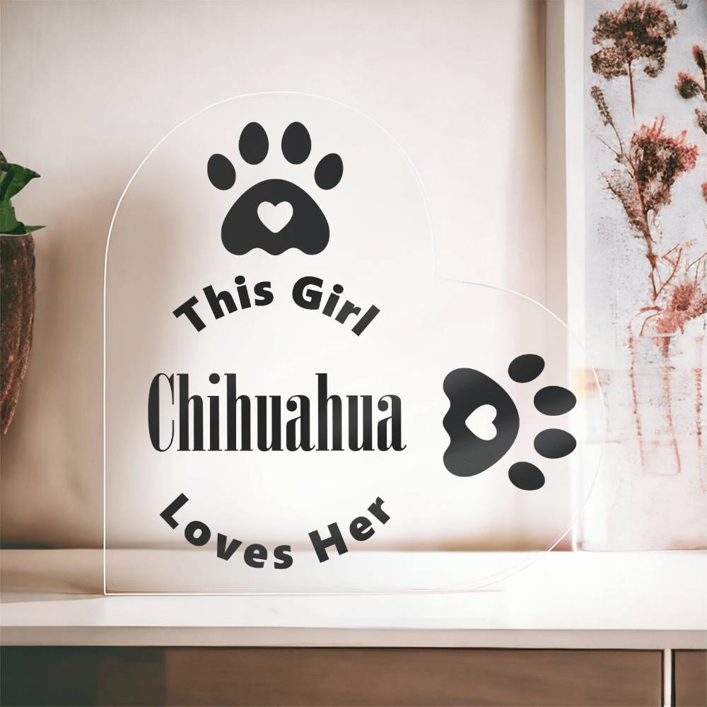 Chihuahua - Heart Acrylic Plaque