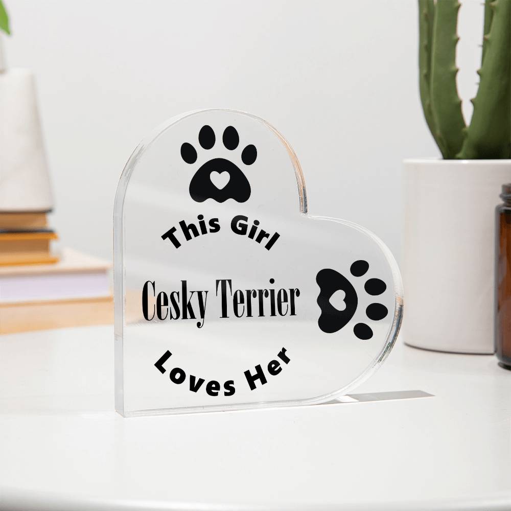 Cesky Terrier - Heart Acrylic Plaque