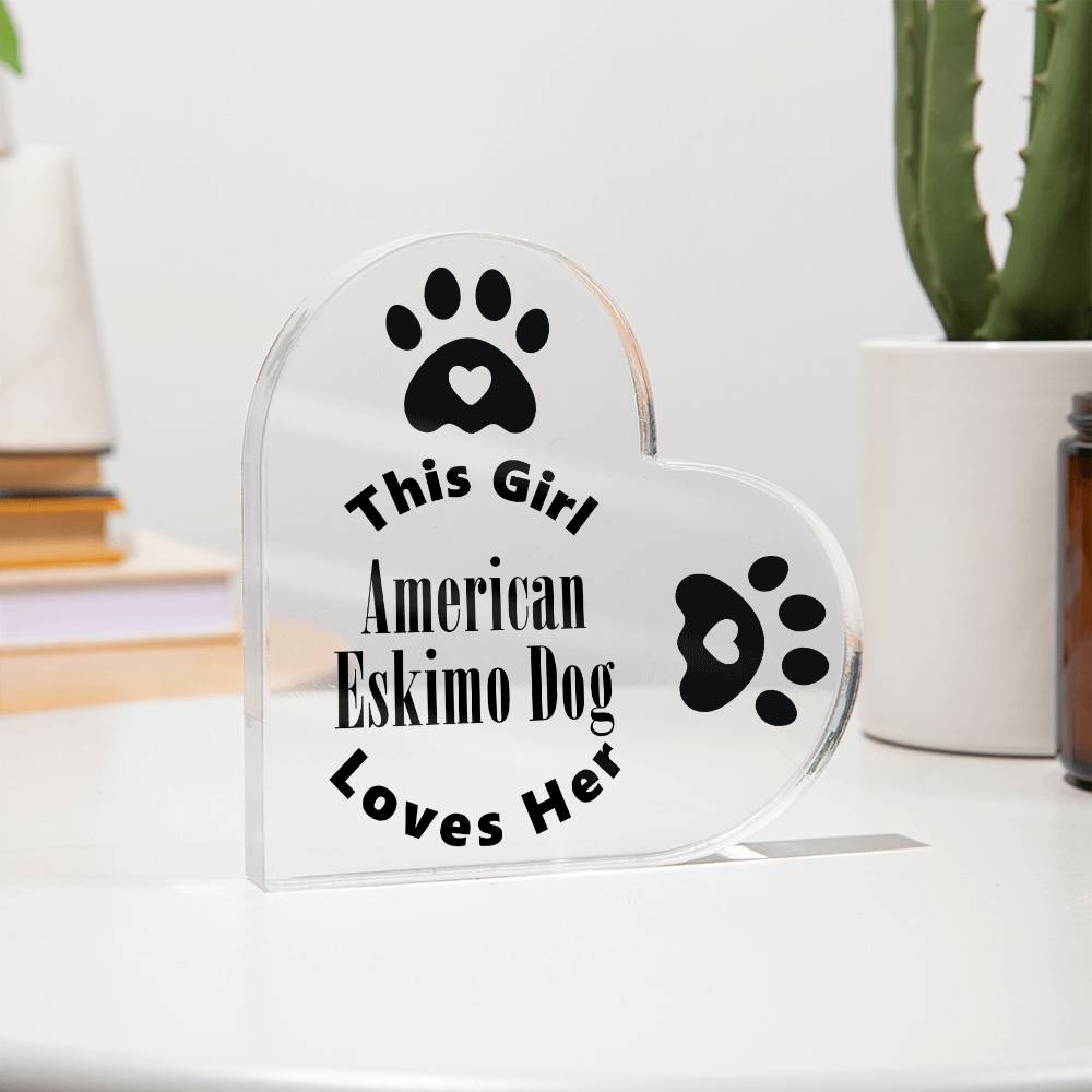 American Eskimo Dog - Heart Acrylic Plaque