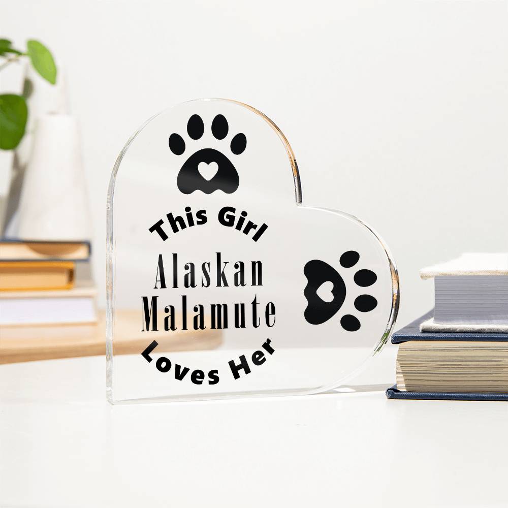 Alaskan Malamute - Heart Acrylic Plaque