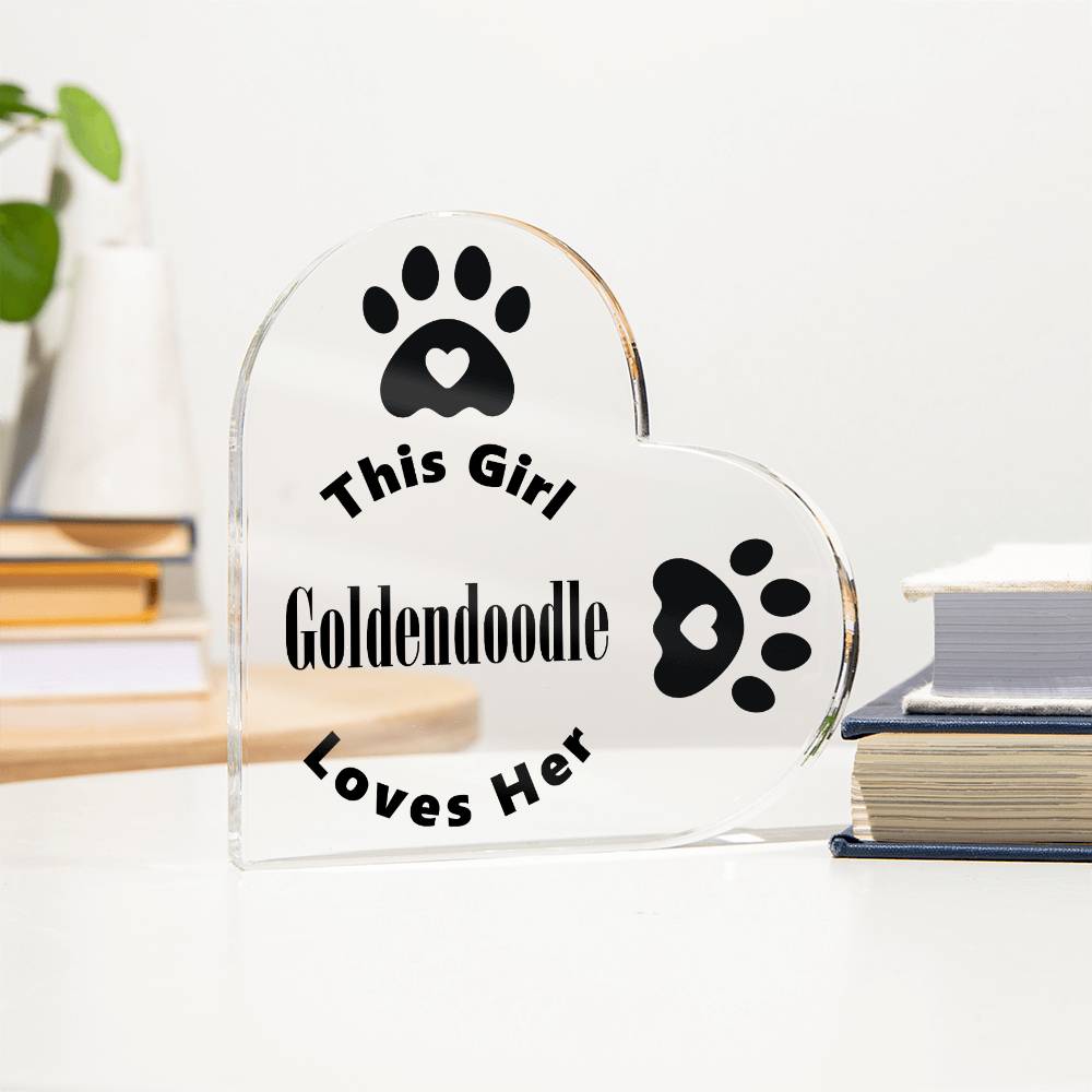 Goldendoodle - Heart Acrylic Plaque