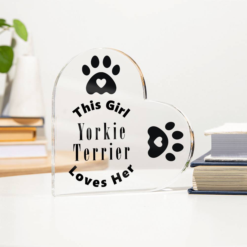 Yorkie Terrier - Heart Acrylic Plaque