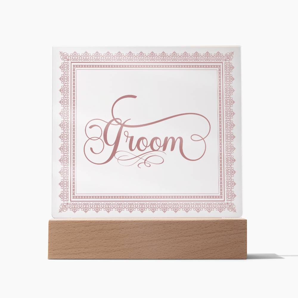 Groom (Rose) - Square Acrylic Plaque