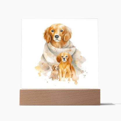 Dog Mom (Watercolor) 05 - Square Acrylic Plaque