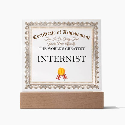 World's Greatest Internist - Square Acrylic Plaque