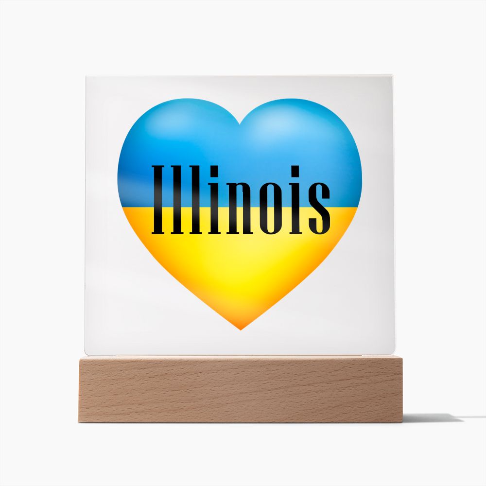 Ukrainian In Illinois - Square Acrylic Plaque