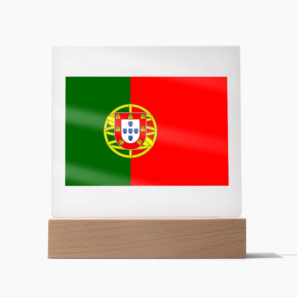 Portuguese Flag - Square Acrylic Plaque