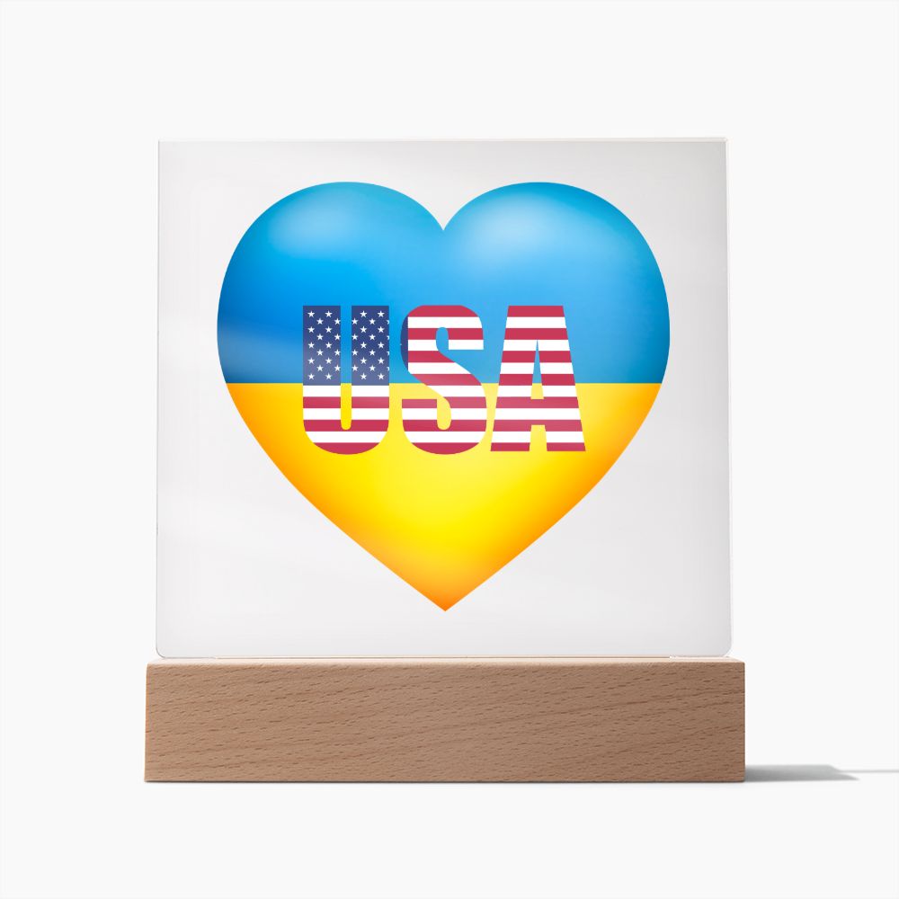 Ukrainian In The USA - Square Acrylic Plaque