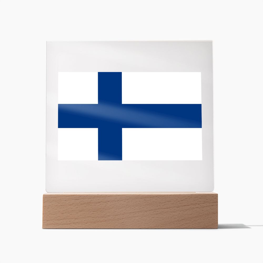 Finnish Flag - Square Acrylic Plaque