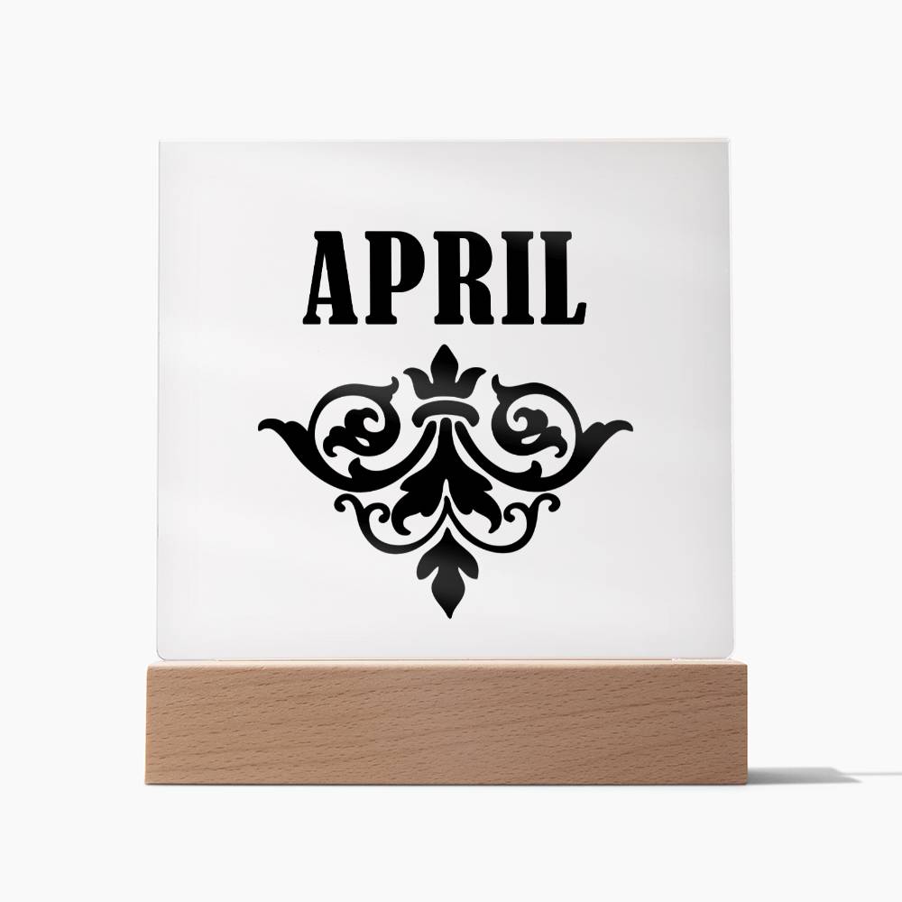 April v01 - Square Acrylic Plaque