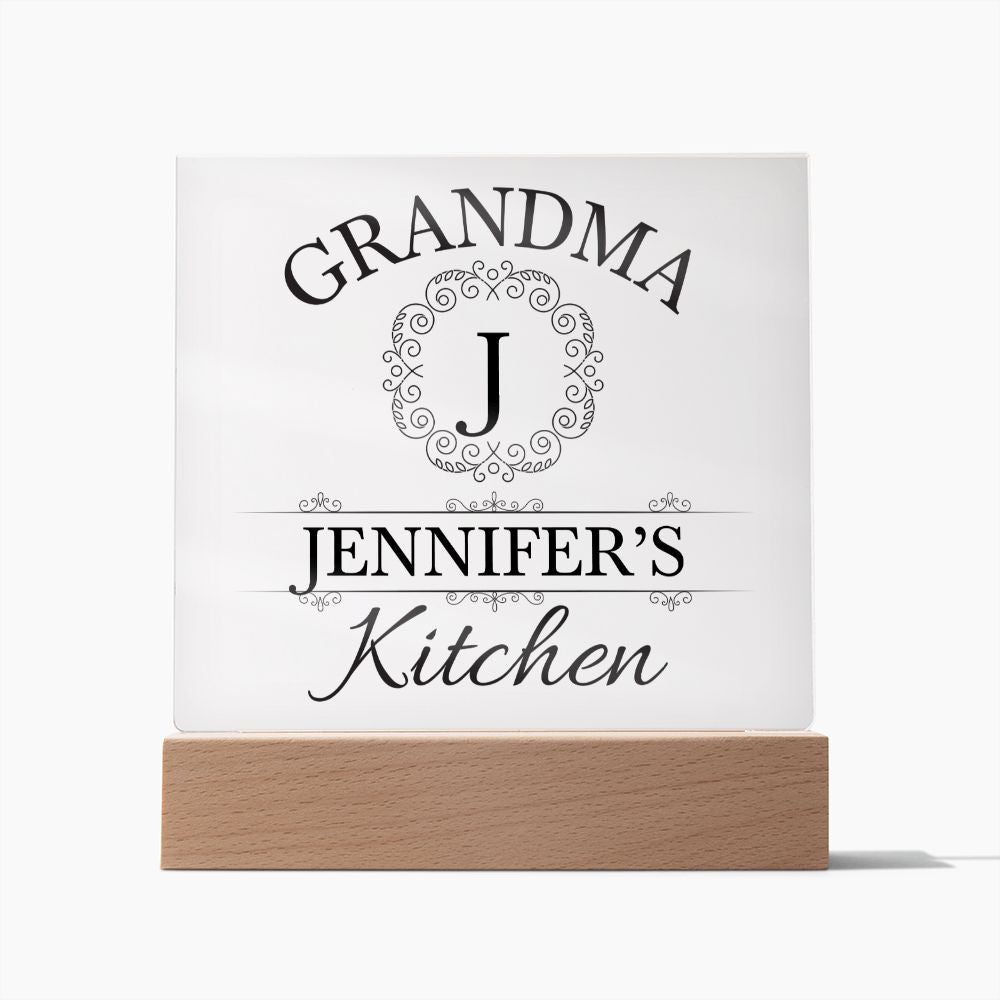 Grandma Jennifer's Kitchen - Square Acrylic Plaque