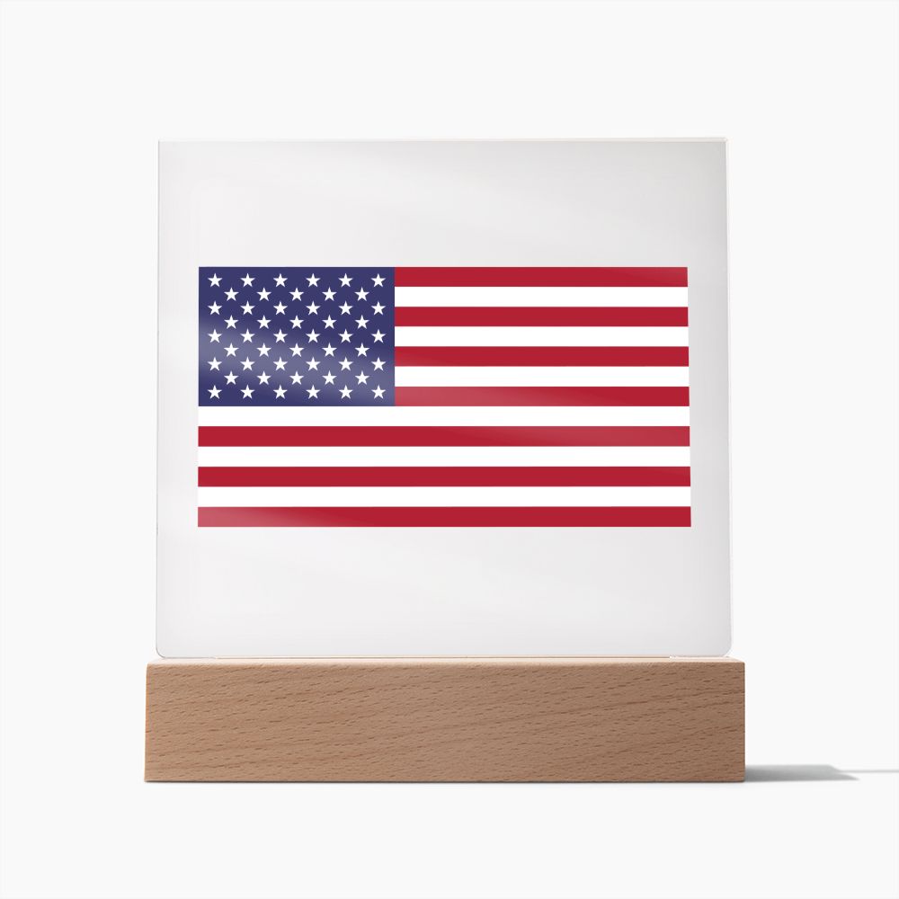 American Flag - Square Acrylic Plaque