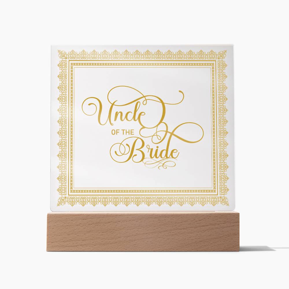 Uncle of the Bride (Gold) - Square Acrylic Plaque