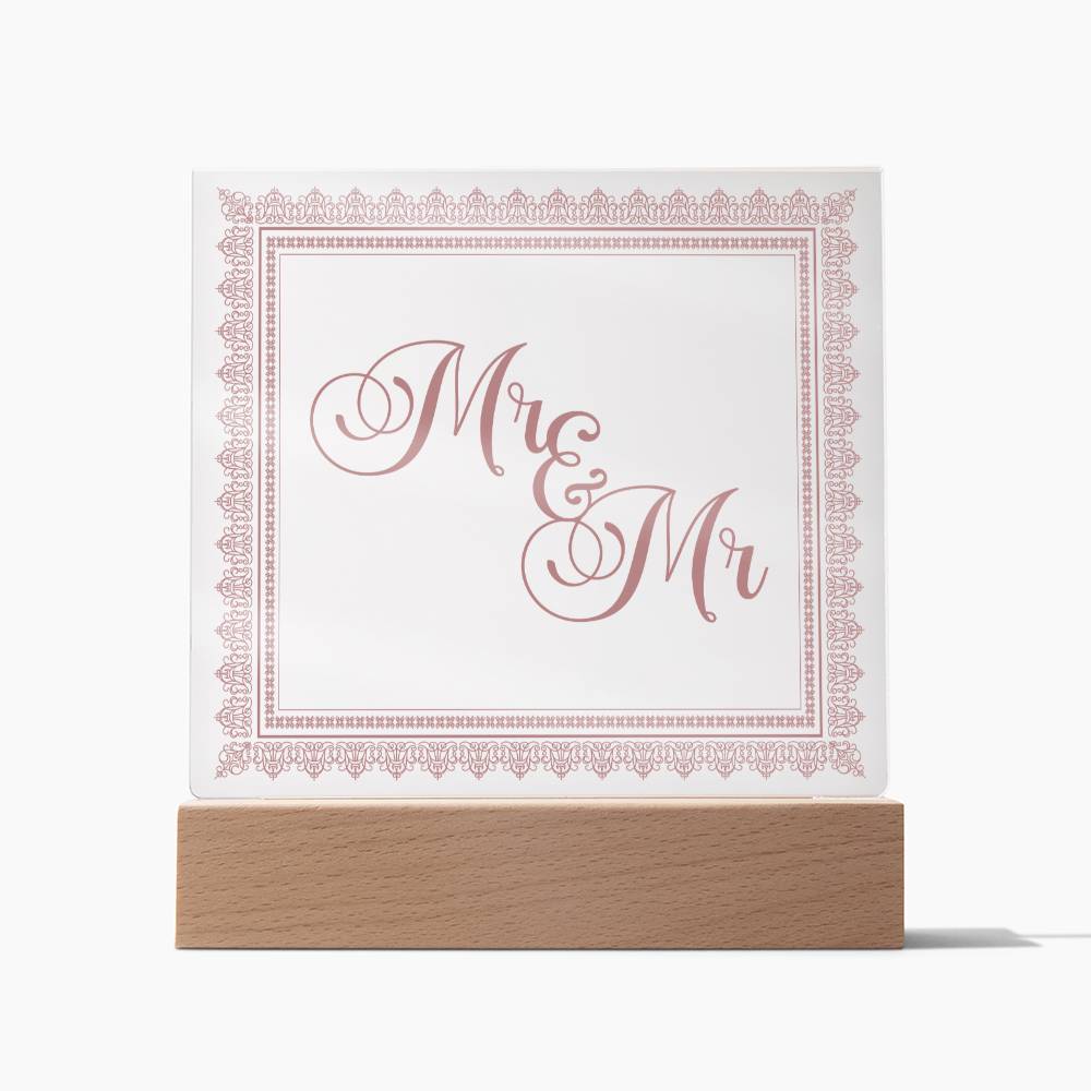Mr & Mr (Rose) - Square Acrylic Plaque