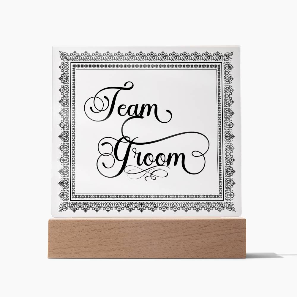 Team Groom (Black) - Square Acrylic Plaque