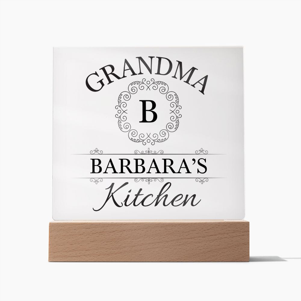 Grandma Barbara's Kitchen - Square Acrylic Plaque