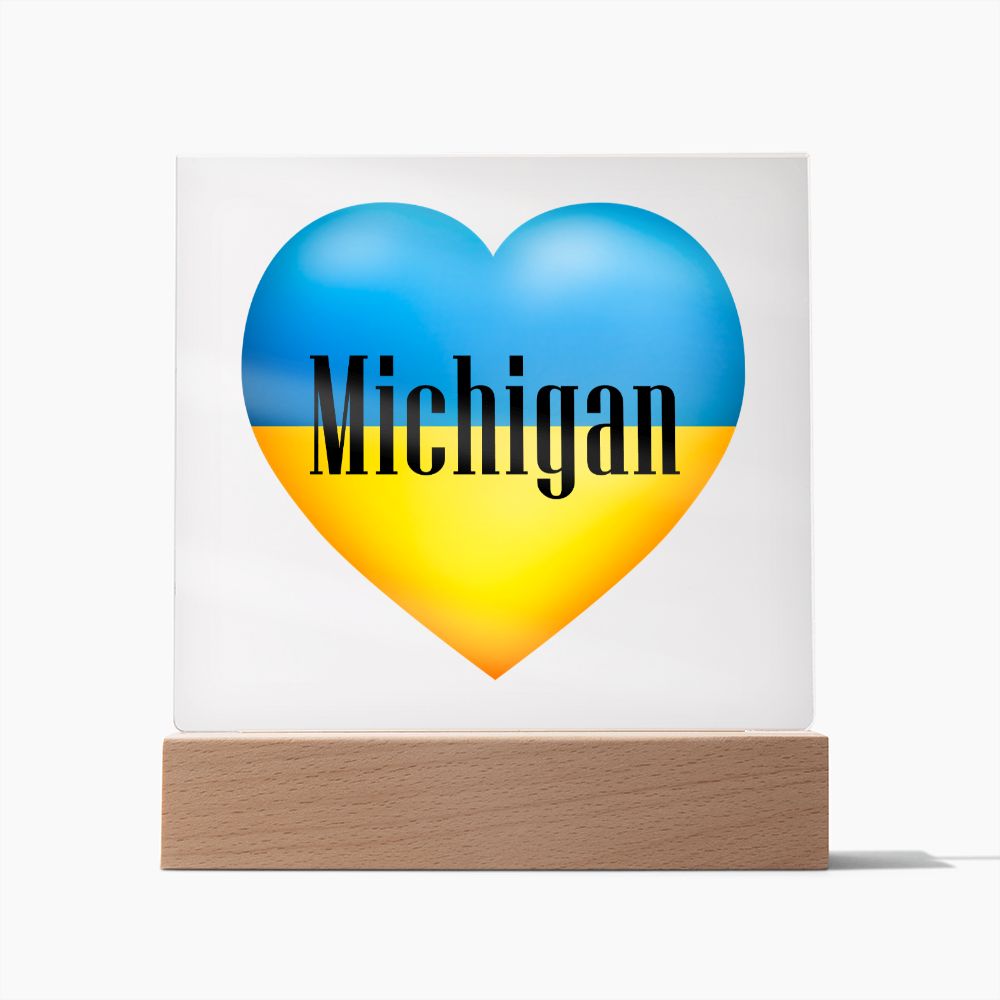 Ukrainian In Michigan - Square Acrylic Plaque