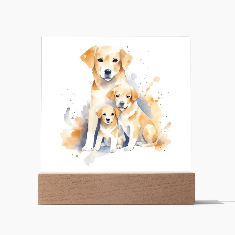 Dog Mom (Watercolor) 01 - Square Acrylic Plaque