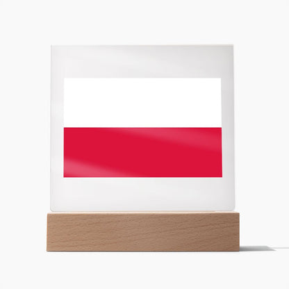 Polish Flag - Square Acrylic Plaque