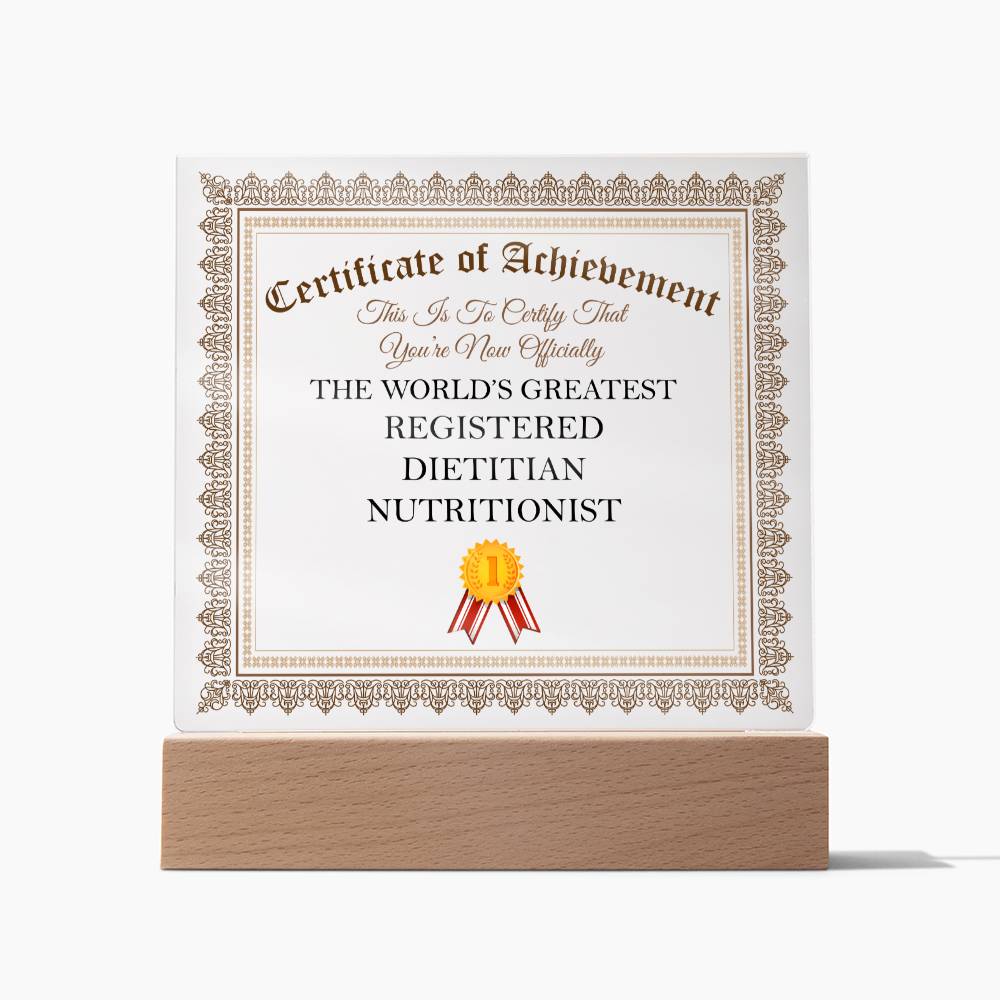 World's Greatest Registered Dietitian Nutritionist - Square Acrylic Plaque