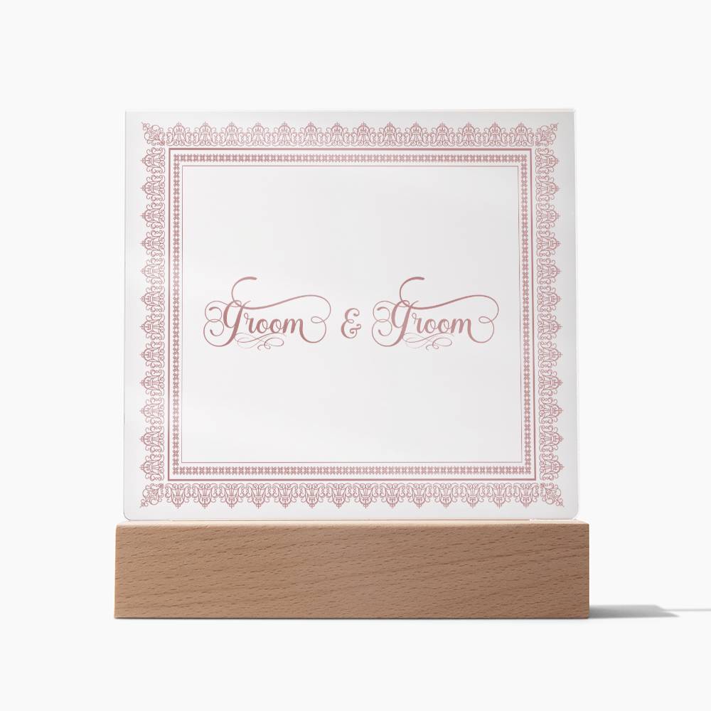 Groom & Groom (Rose) - Square Acrylic Plaque
