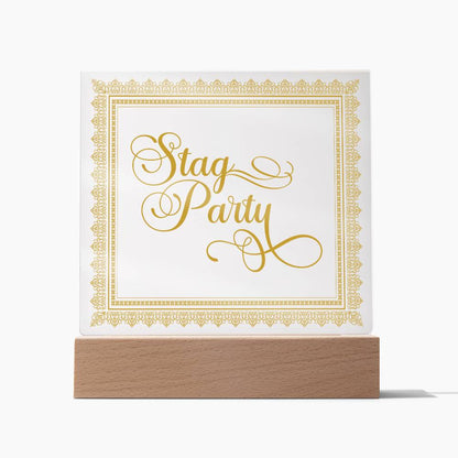Stag Party (Gold) - Square Acrylic Plaque