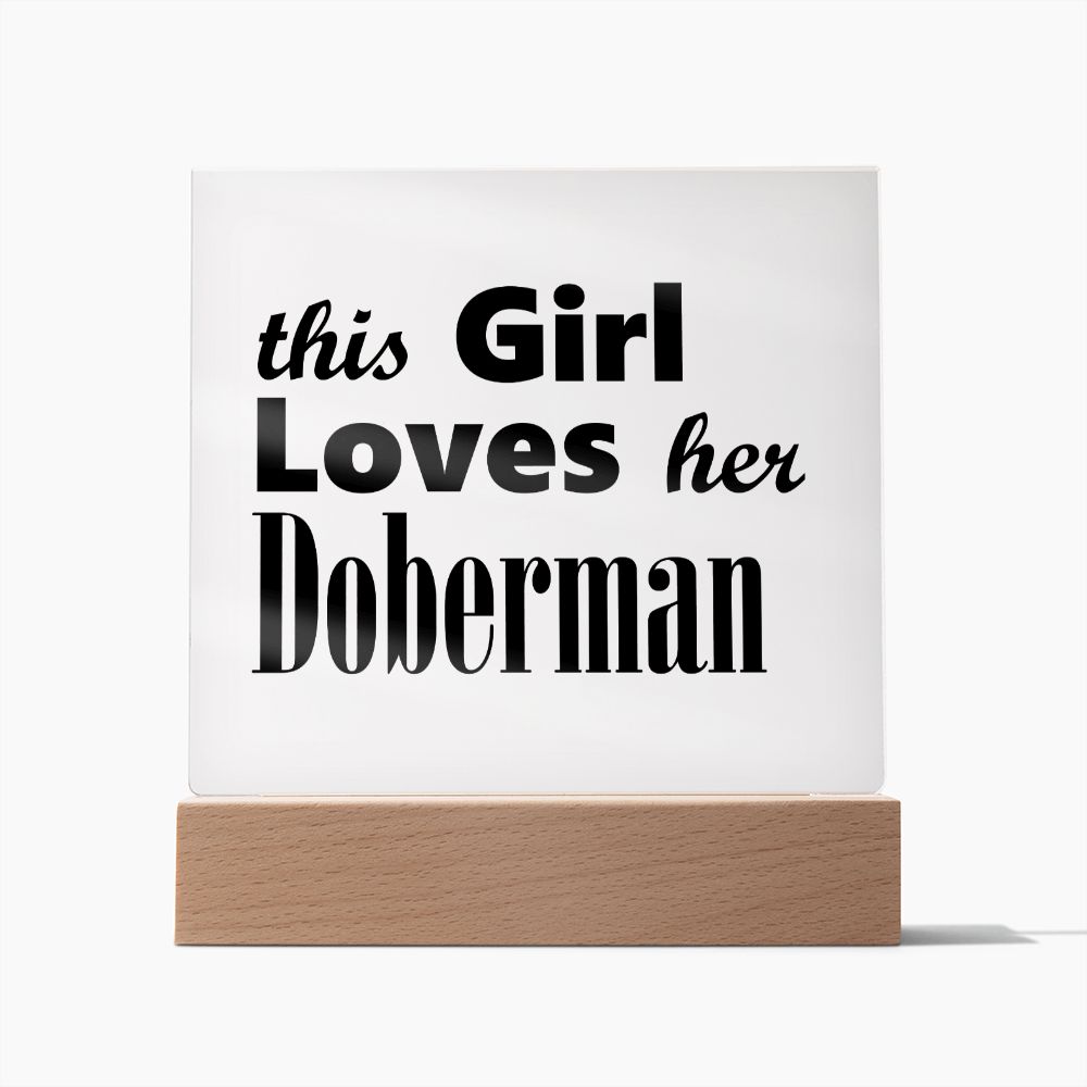 Doberman - Square Acrylic Plaque
