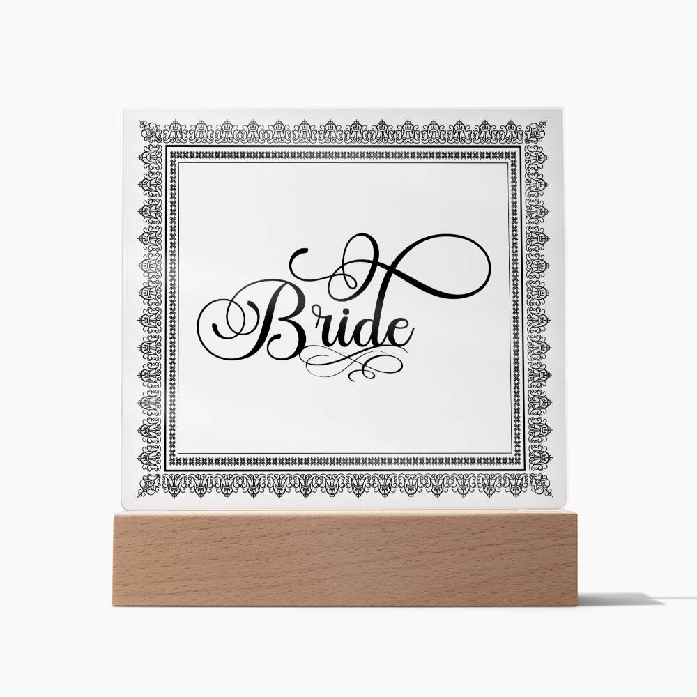 Bride (Black) - Square Acrylic Plaque