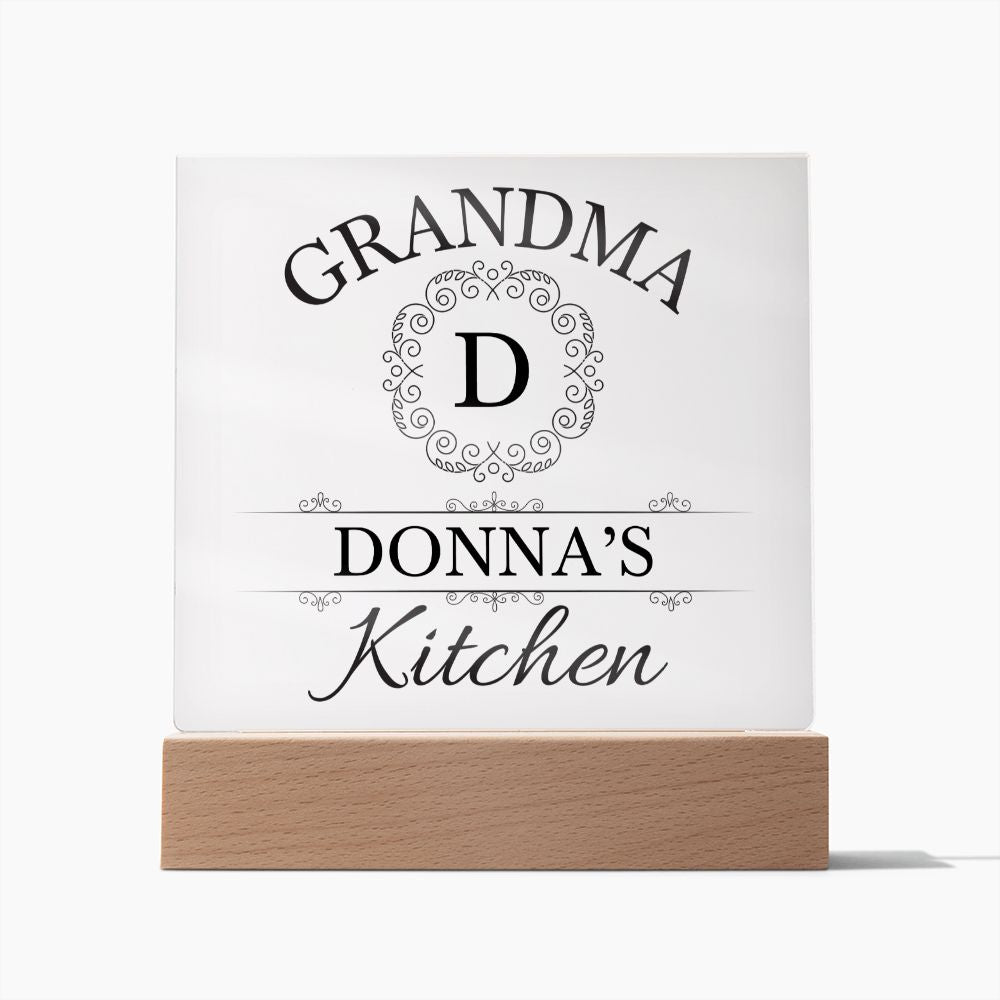 Grandma Donna's Kitchen - Square Acrylic Plaque