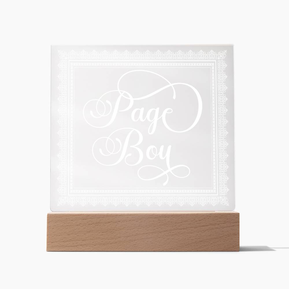 Page Boy (White) - Square Acrylic Plaque