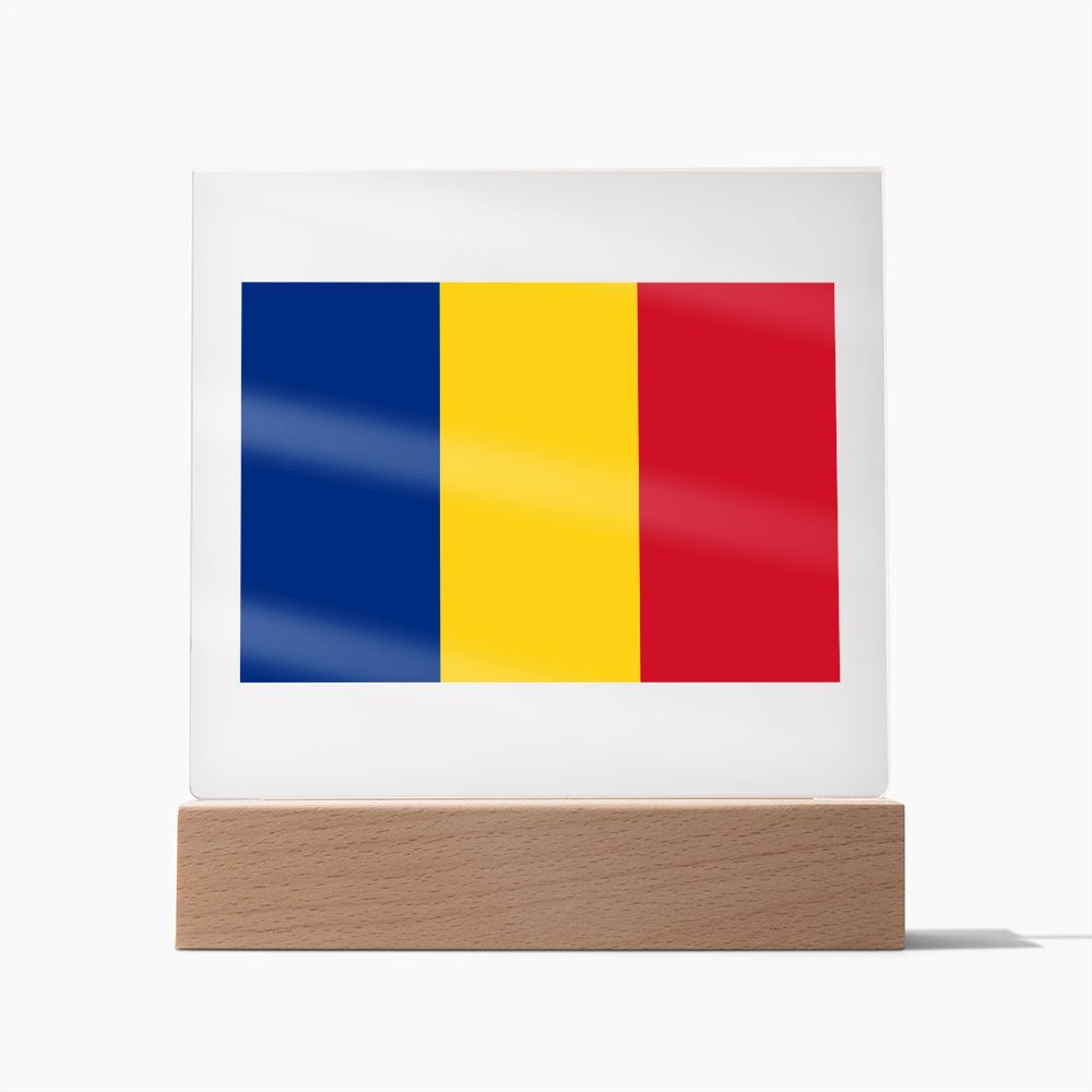 Romanian Flag - Square Acrylic Plaque