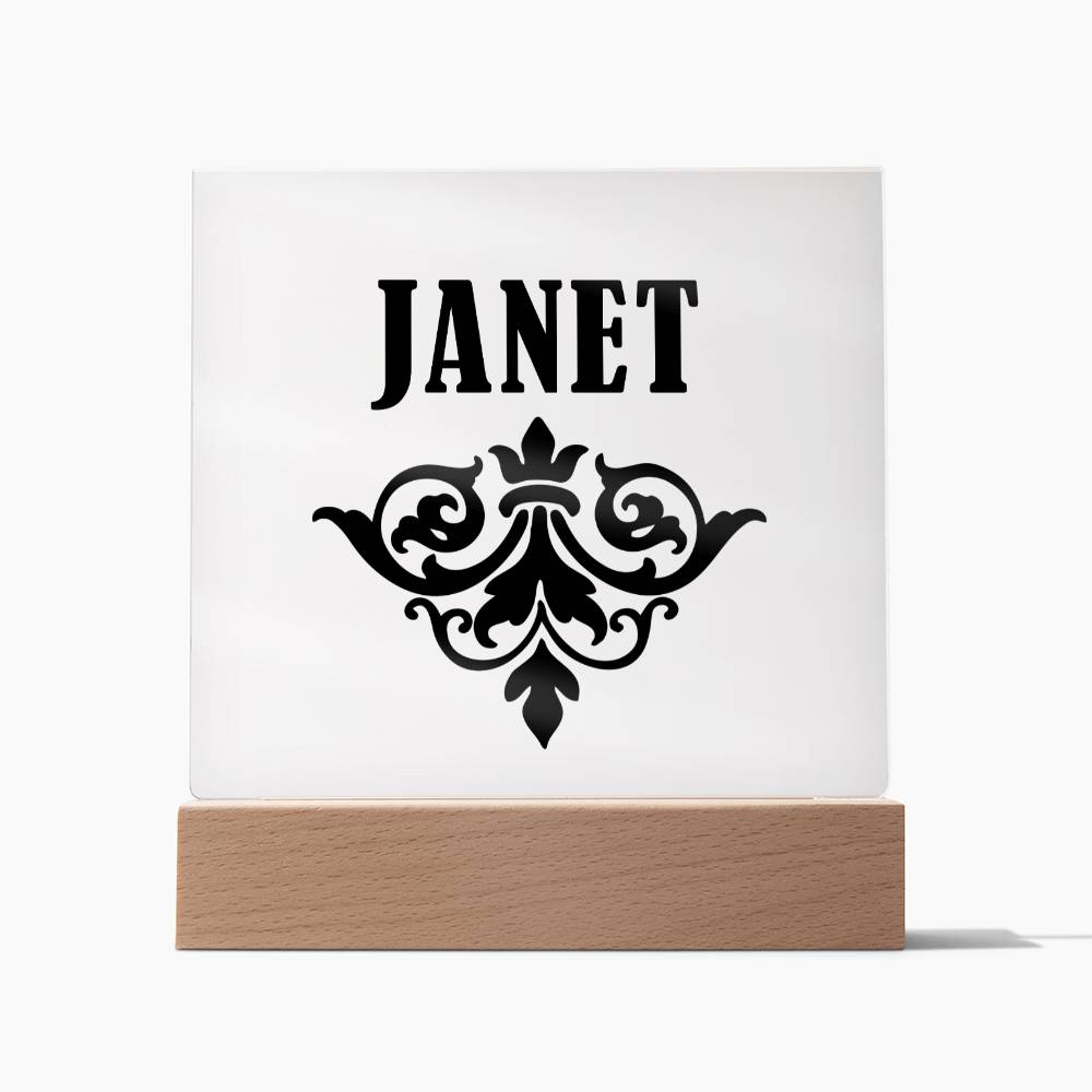 Janet v01 - Square Acrylic Plaque