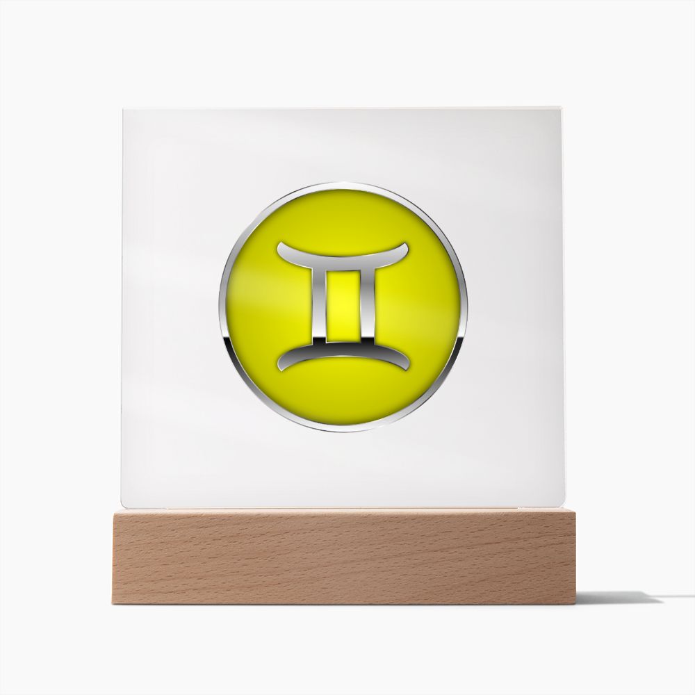 Zodiac Sign Gemini v2 - Square Acrylic Plaque