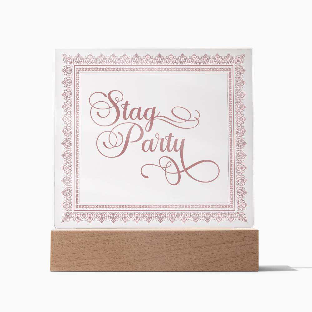 Stag Party (Rose) - Square Acrylic Plaque
