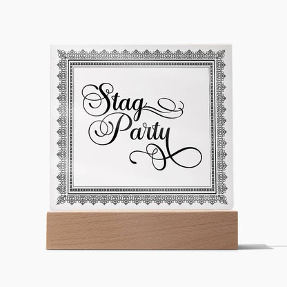 Stag Party (Black) - Square Acrylic Plaque