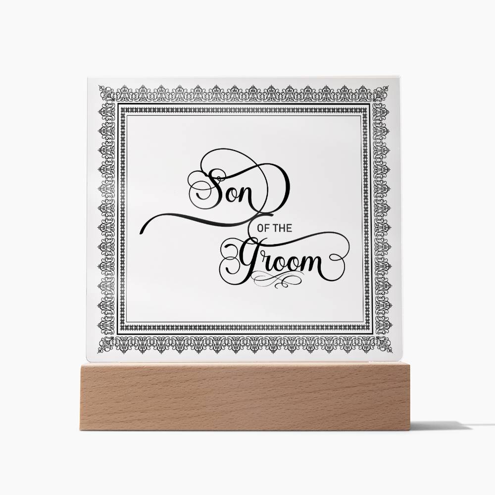 Son of the Groom (Black) - Square Acrylic Plaque