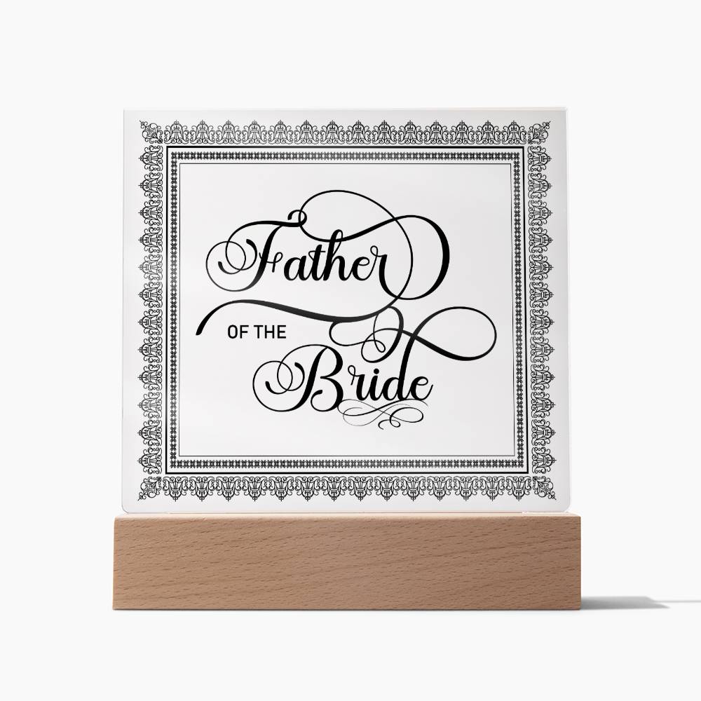Father of the Bride (Black) - Square Acrylic Plaque