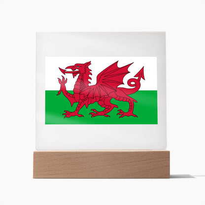 Welsh Flag - Square Acrylic Plaque