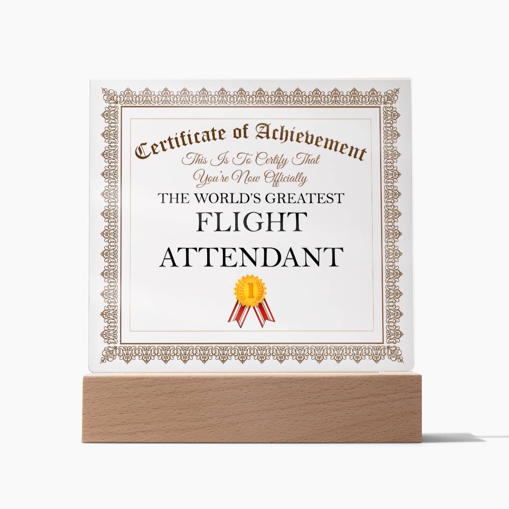 World's Greatest Flight Attendant - Square Acrylic Plaque