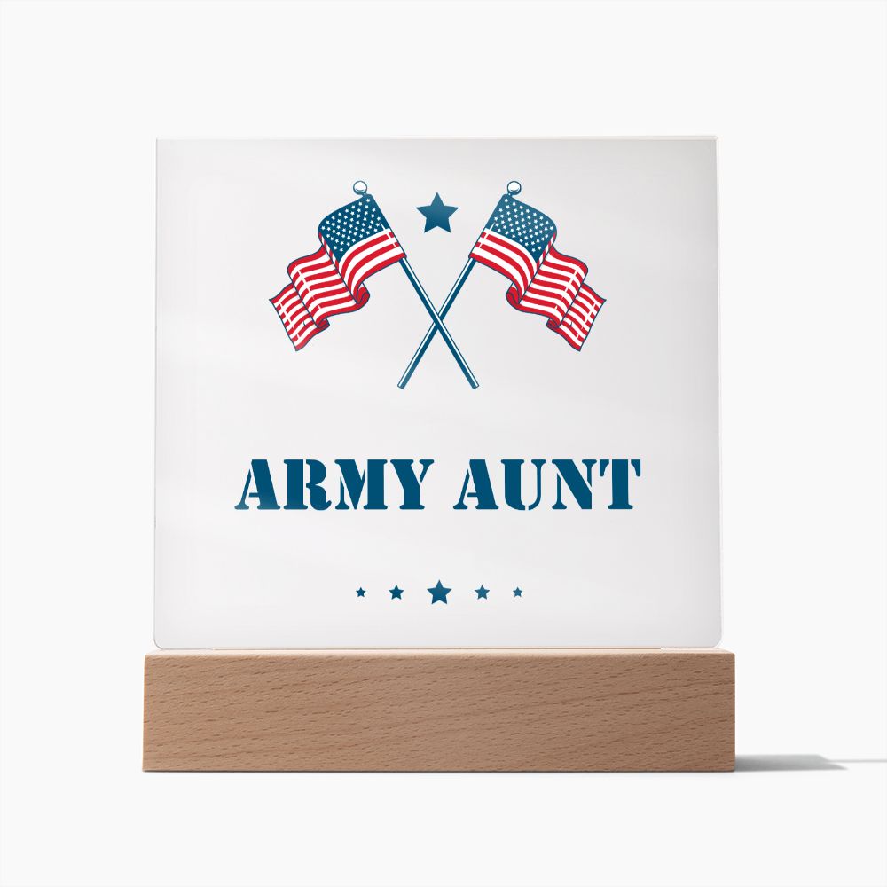 Army Aunt - Square Acrylic Plaque