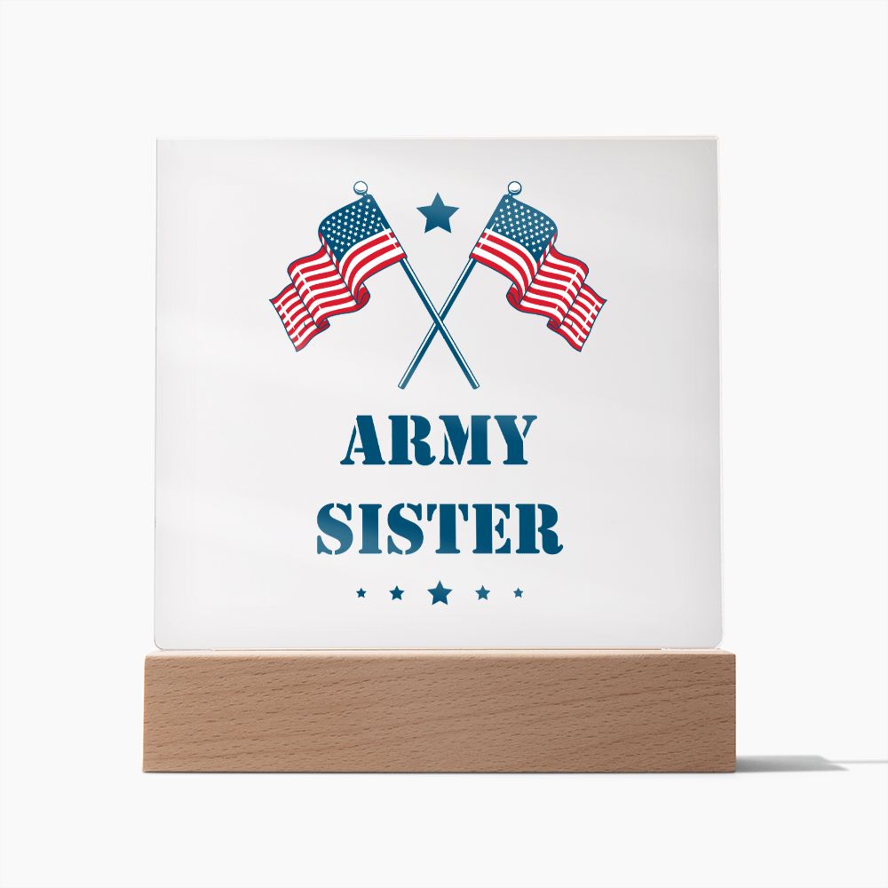 Army Sister - Square Acrylic Plaque