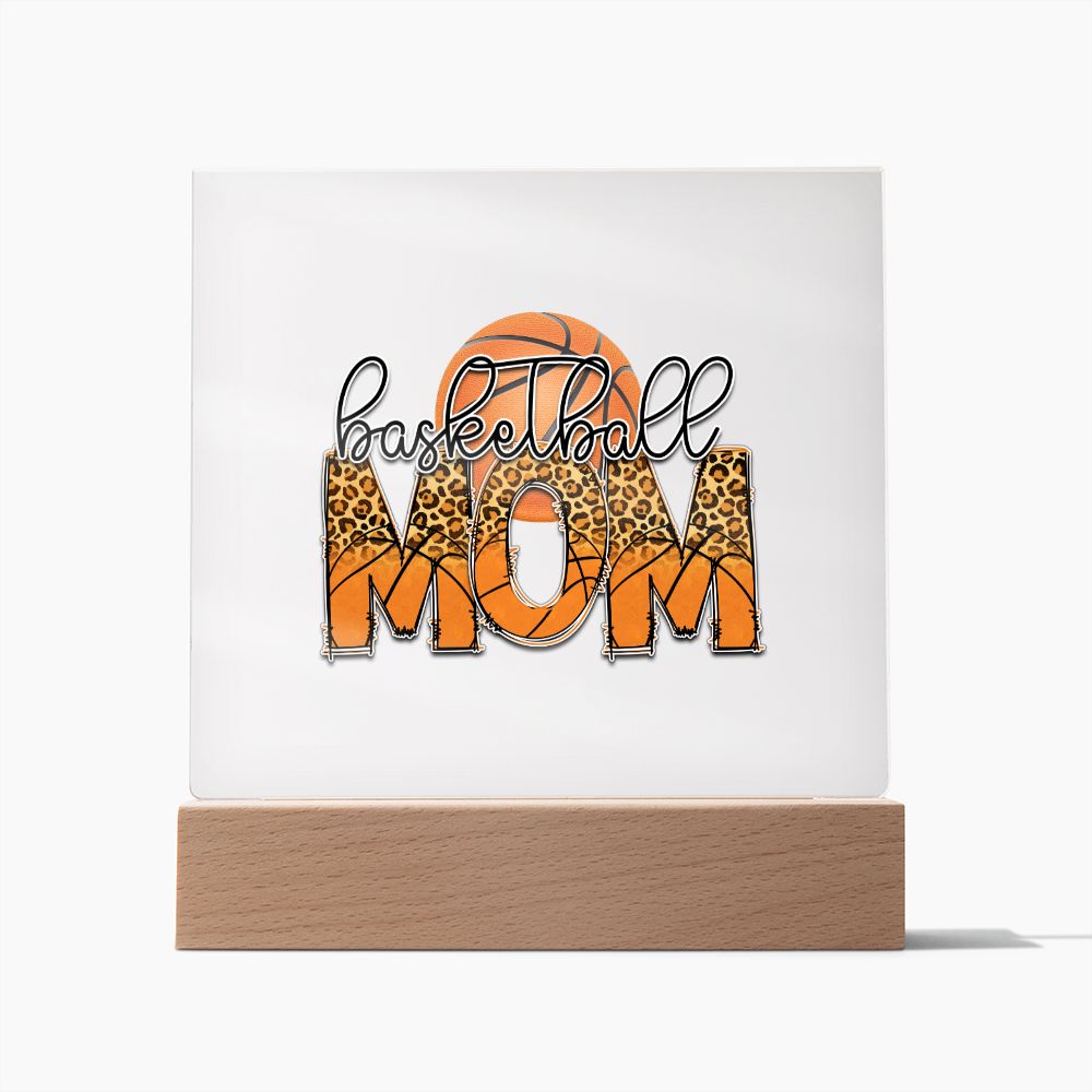 Basketball Mom v2 - Square Acrylic Plaque