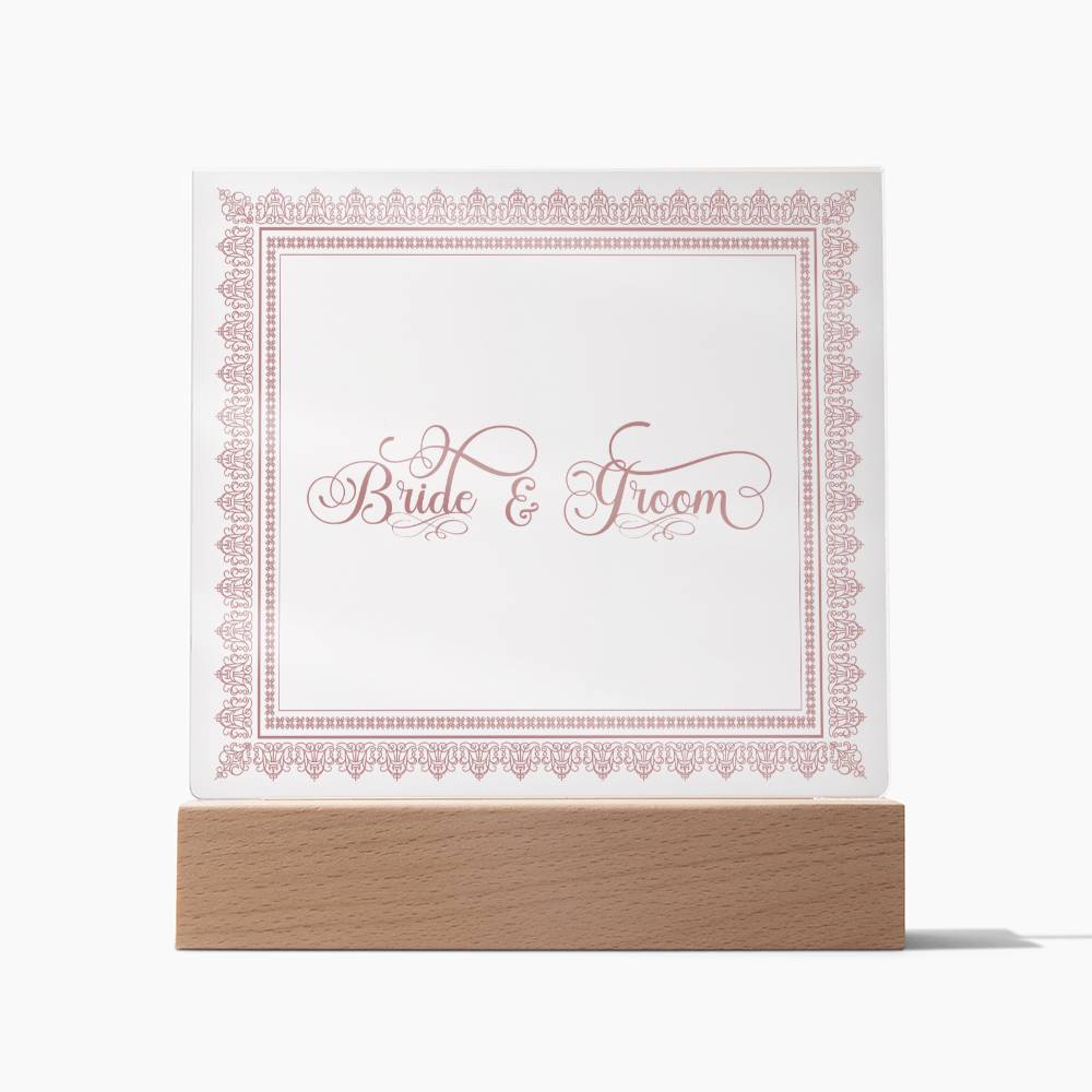 Bride & Groom (Rose) - Square Acrylic Plaque
